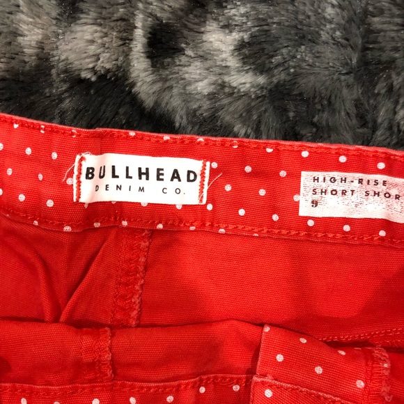 BULLHEAD RED POLKA DOT BUTTONS HIGH RISE SHORTS SZ 9 - Picture 6 of 8